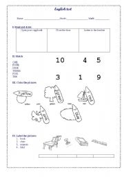English Worksheet: English test