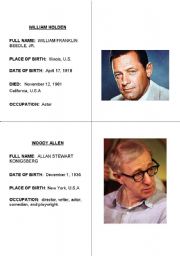 English Worksheet: Famous people cards 8