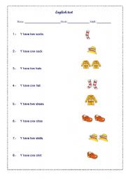 English worksheet: English test