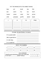 English Worksheet: Plurals