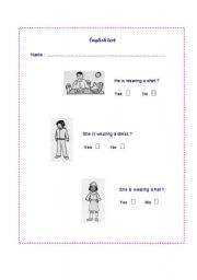 English worksheet: English test