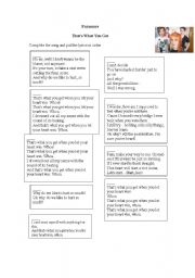 English Worksheet: Thats What you get by paramore