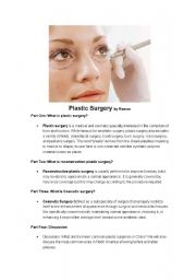 English Worksheet: plastic surgery