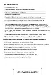 English worksheet: IQ RISE (From 