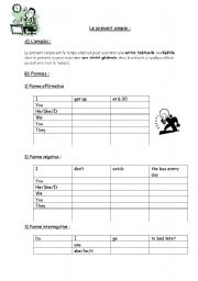 English worksheet: The simple present tense + different exercises