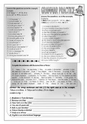 English Worksheet: GRAMMAR AND SPEAKING PRACTICE FOR TO BE