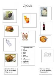 English Worksheet: What you eat.