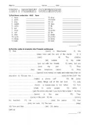 English Worksheet: present continuous exercises