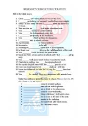 English Worksheet: must/have to