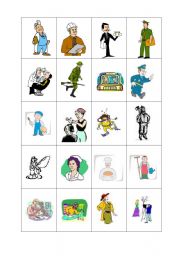 English Worksheet: Job Cards (1/2)