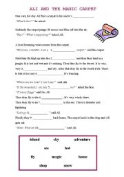English Worksheet: Story - Ali and the magic carpet 