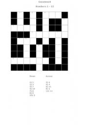 English Worksheet: Crosswords  Numbers 1-12 