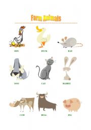 English worksheet: Farm animals