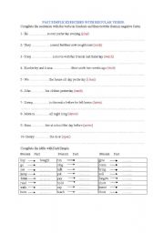 English Worksheet: past simple exercises