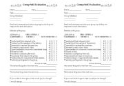 English Worksheet: group self-evaluation