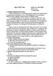 English Worksheet: Amnesty international