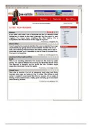 English Worksheet: Film Reveiws ESOL E3