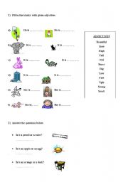 English worksheet: worksheet for beginners