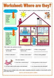 English Worksheet: Where are they? 