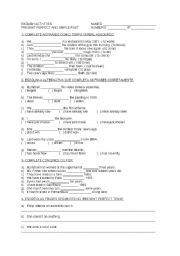 English Worksheet: PRESENT PERFECT AND SIMPLE PAST