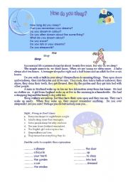 English Worksheet: Sleep