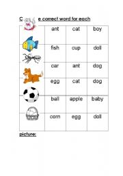 English worksheet: kids vocabulary