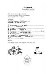 English Worksheet: Opposites + the verb 