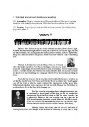 English Worksheet: The man who lit up the world