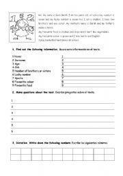 English Worksheet: Personal description