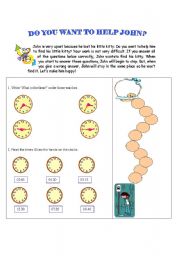 English worksheet: telling time