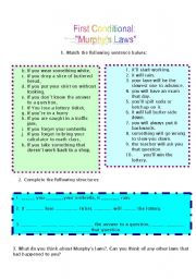 First Conditional with Murphys Laws