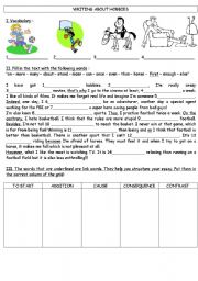 English Worksheet: WRITING ABOUT HOBBIES