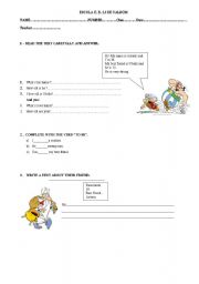 English Worksheet: reading comprehension