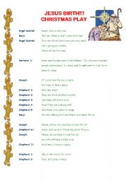 English Worksheet: Christmas play! (3 pages)