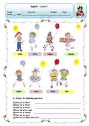 English Worksheet: HOW OLD ARE THEY