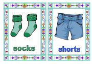 English Worksheet: Flashcards 3/5  socks - shorts