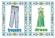 English Worksheet: Flashcards 4/5  trousers - dress