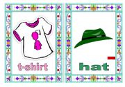 English Worksheet: Flashcards 5/5  t-shirt  -  hat