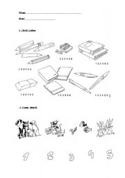 English worksheet: Numbers 1-6