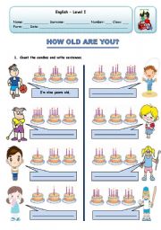 How old are you?  English activities for kids, Esl worksheets