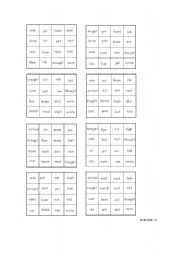 English Worksheet: Simple Past Bingo (1/2)