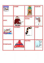 English worksheet: WINTER DOMINOES