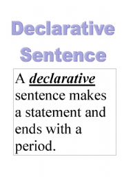 English Worksheet: 4 types of sentences posters