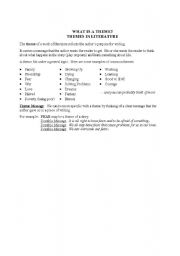 English worksheet: What is a Theme?