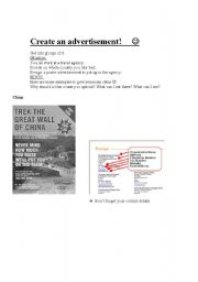 English worksheet: Create an Advertisement