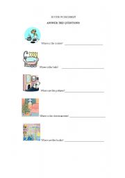 English Worksheet: Questions about the house.