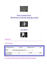 English Worksheet: Picture of Dorian Gray worksheet (film by Lewin) Part 1