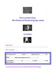 Picture of Dorian Gray worksheet (film by Lewin) Part 1