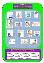 English Worksheet: Present continuous: verbs 