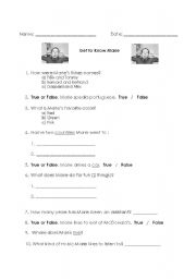 English worksheet: Get to know your teacher, part one